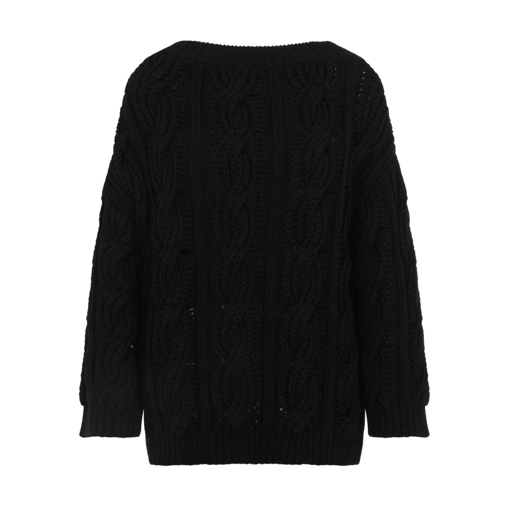 Valentino Garavani , Round-Neck Knitwear, Female, Black, S, Wool Jumper - Image 2