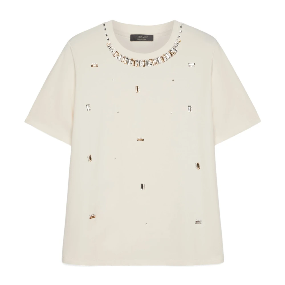 Elena Mirò Geborduurd T-shirt White Dames