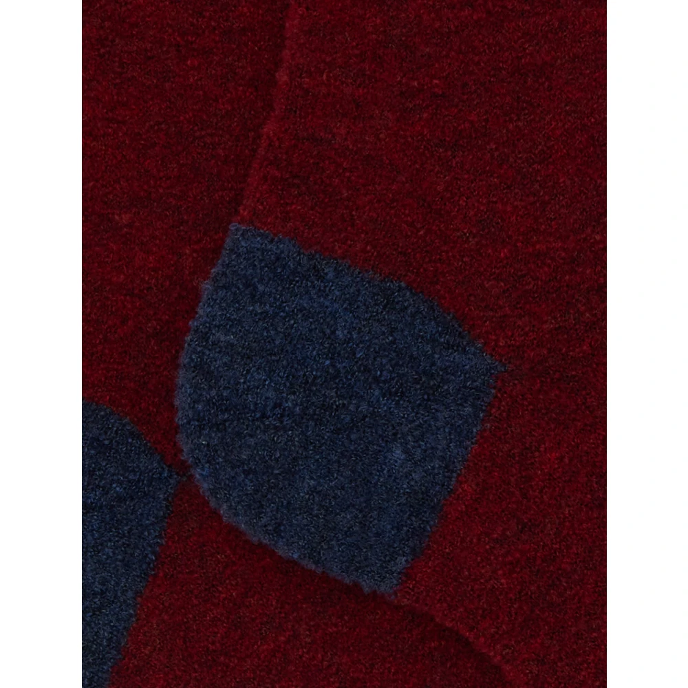 Gallo Korte effen rode bouclé sokken voor heren met contrasterende details Multicolor Heren