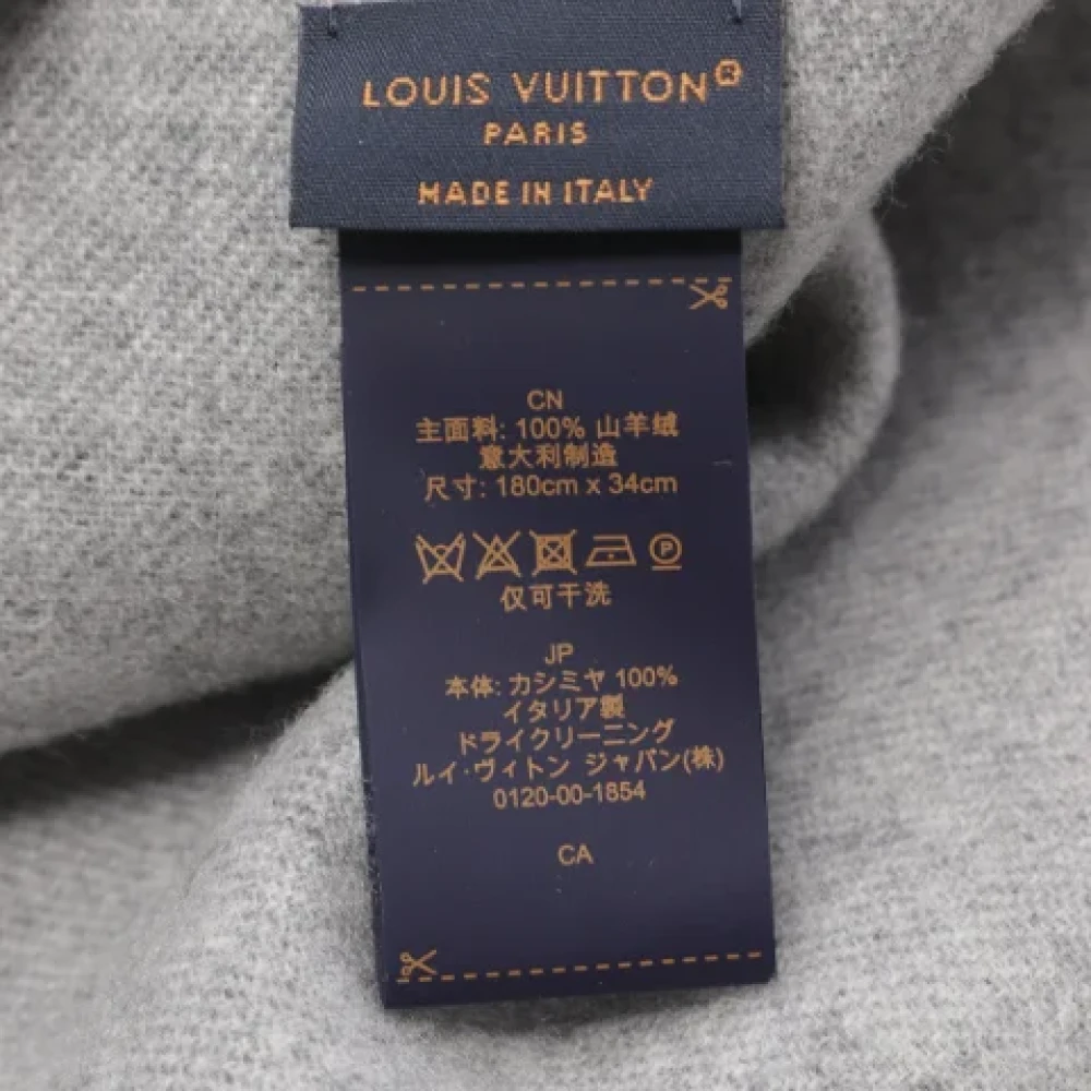 Louis Vuitton Vintage Pre-owned Cashmere scarves Gray Dames
