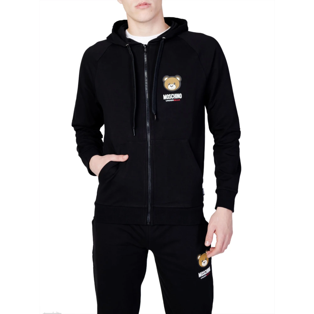 Love Moschino Zwart Zip Sweater Set voor Mannen Black Heren
