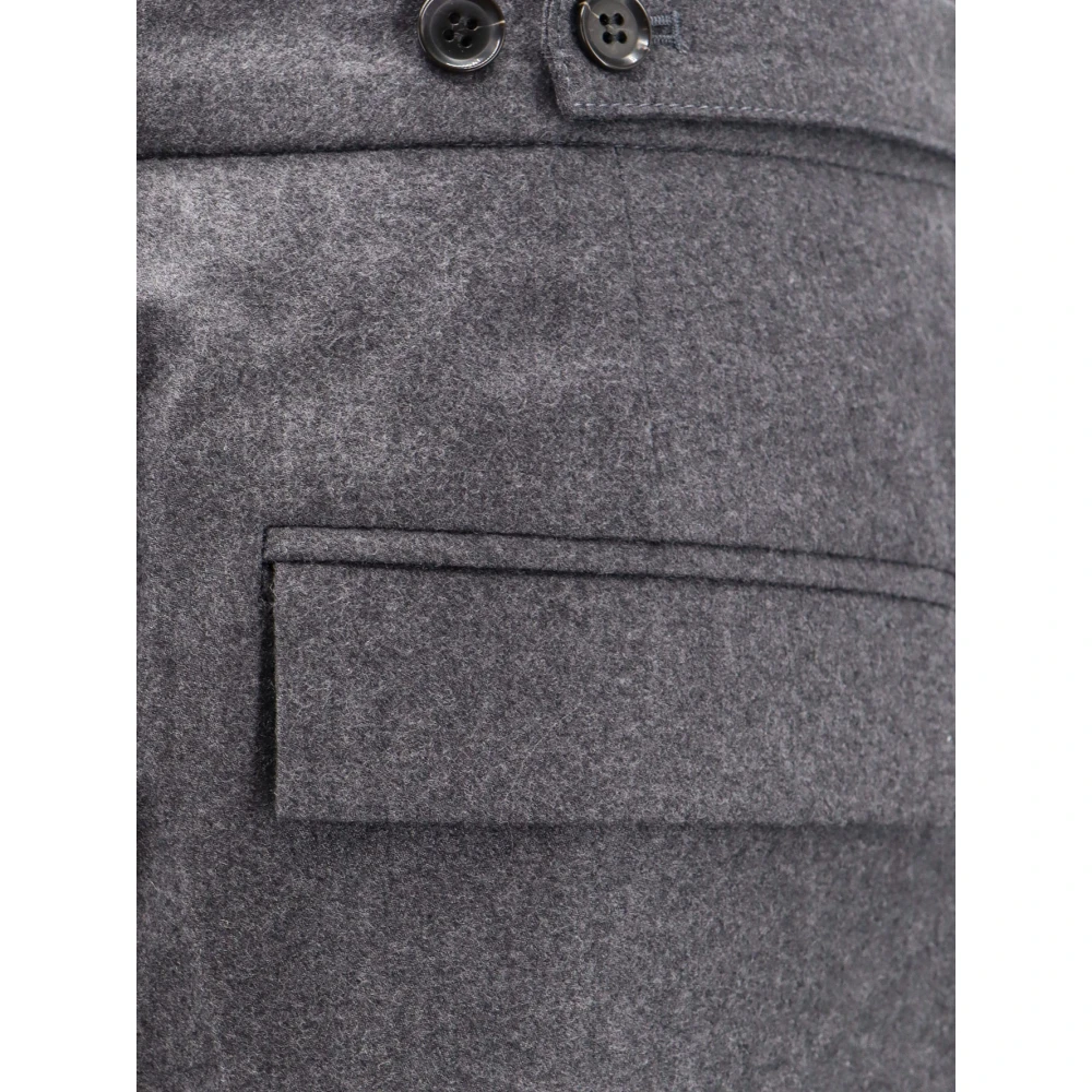 Róhe Wijde Pijp Wollen Broek Gray Dames