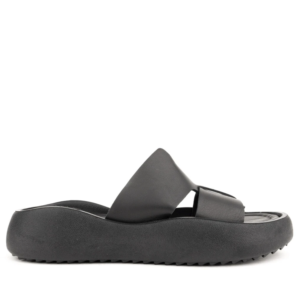 Sergio Moretti Women's Black Sliders, 8 Uk, Casual Open Slippers