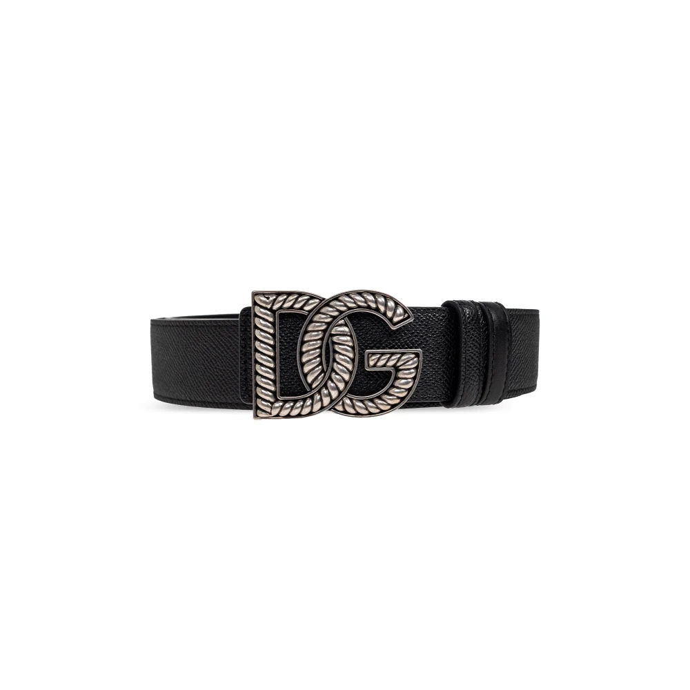 Dolce & Gabbana Men's Black Alpine Calfskin Belt - Belts - 85 Cm - Accessories