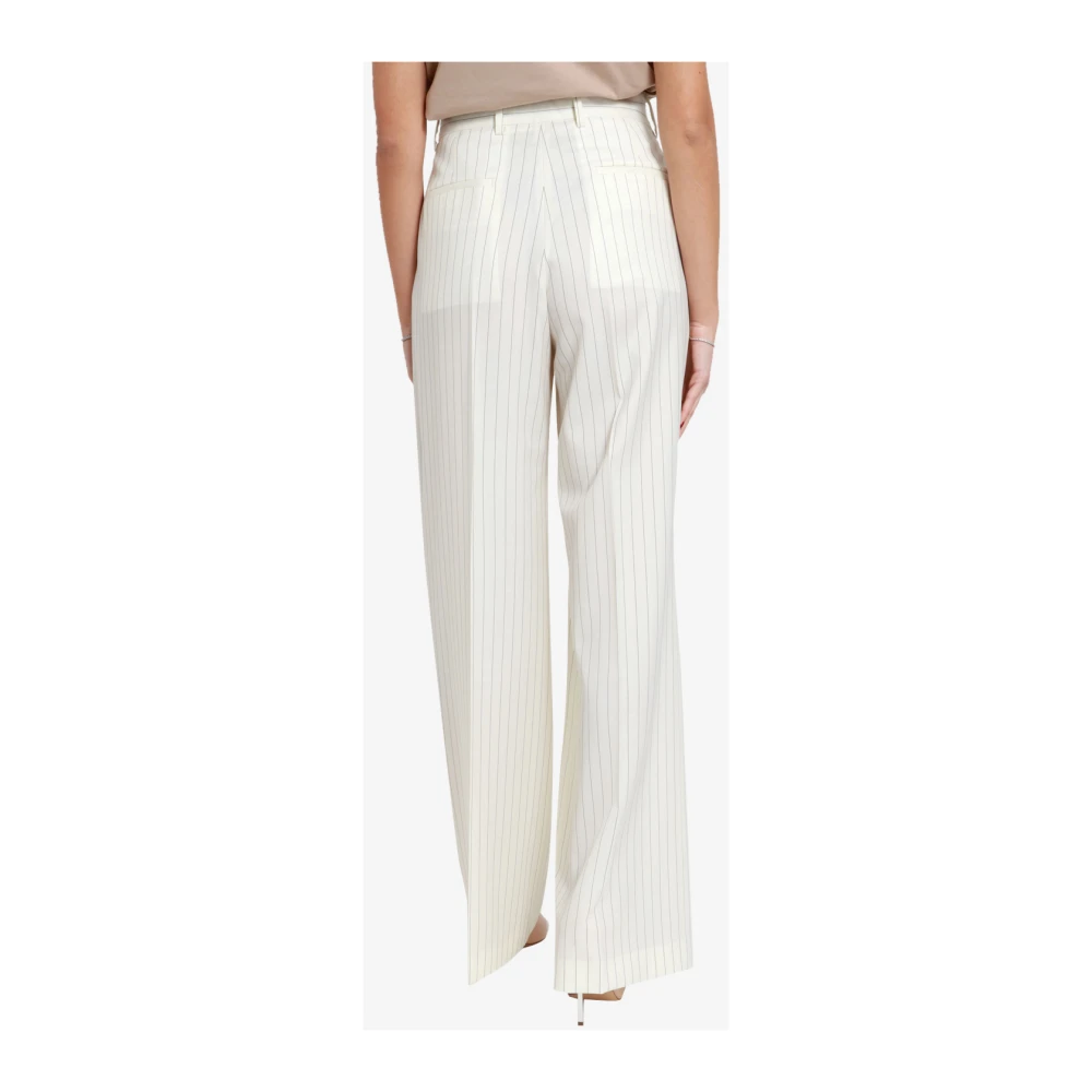 Msgm Witte broek met hoge taille en wijde pijpen White Dames