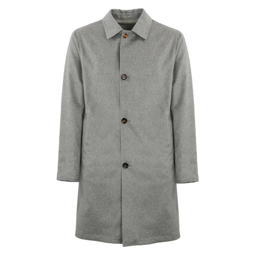 Kired Omkeerbare Grijze Cashmere Jas Gray Heren