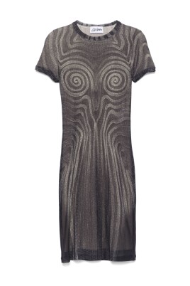 black-spiral-mesh-short-dress
