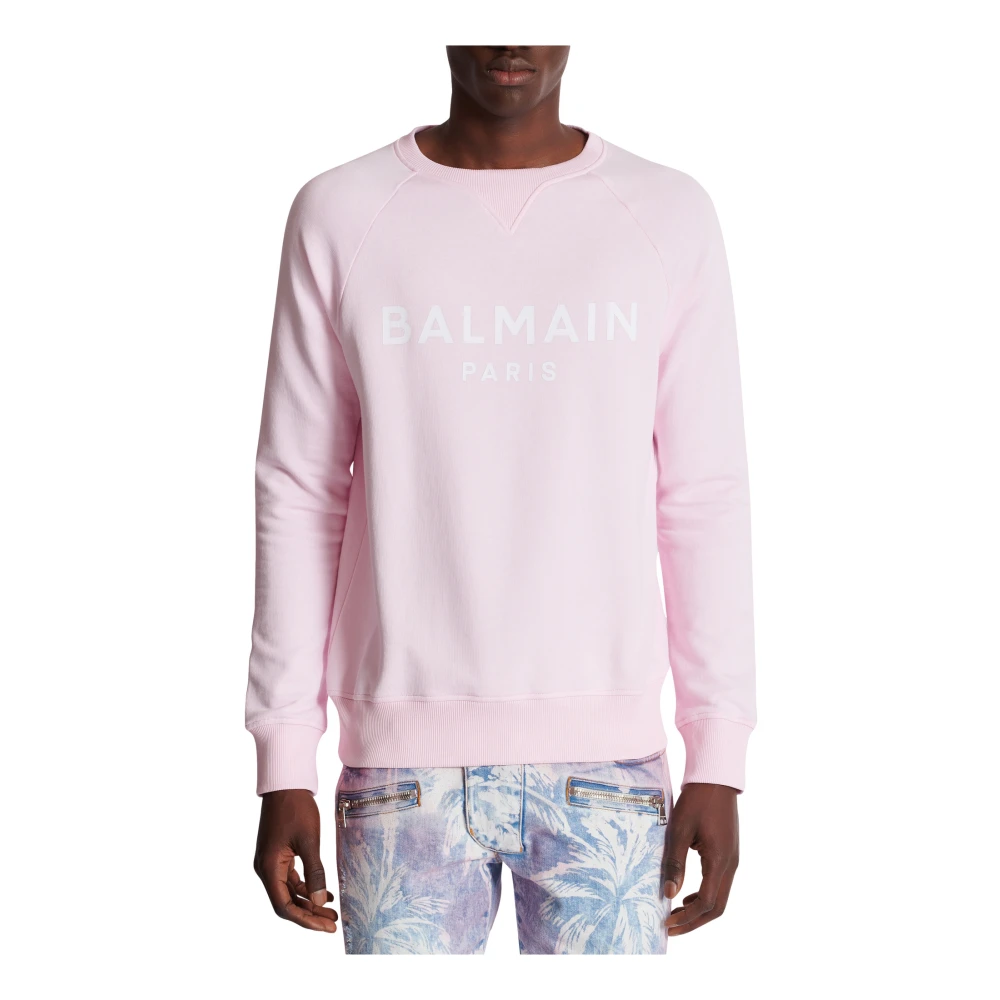 Balmain Paris bedrukte sweatshirt Pink Heren