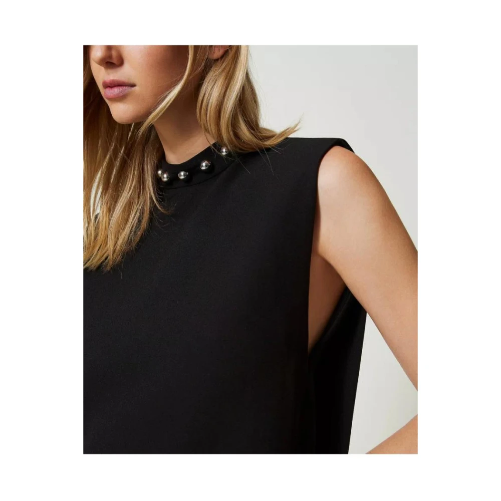 Twinset Jurk met rechte lijn Black Dames