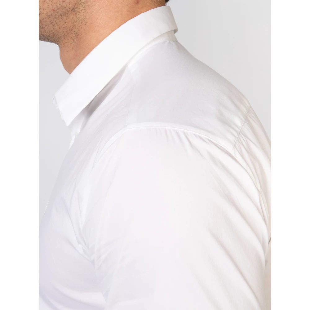 Emporio Armani Stretch getailleerd overhemd White Heren