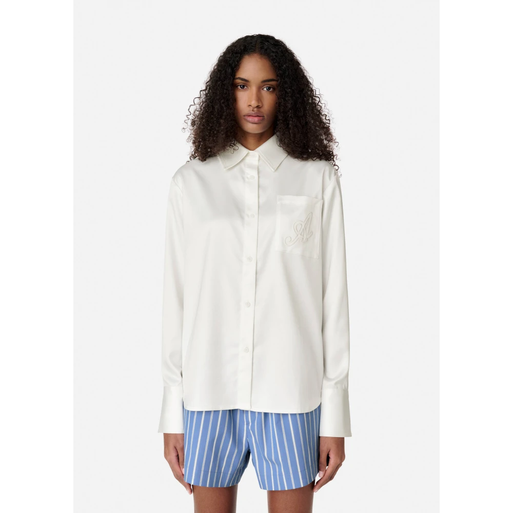 Axel Arigato Rumi Satijnen Blouse White Dames