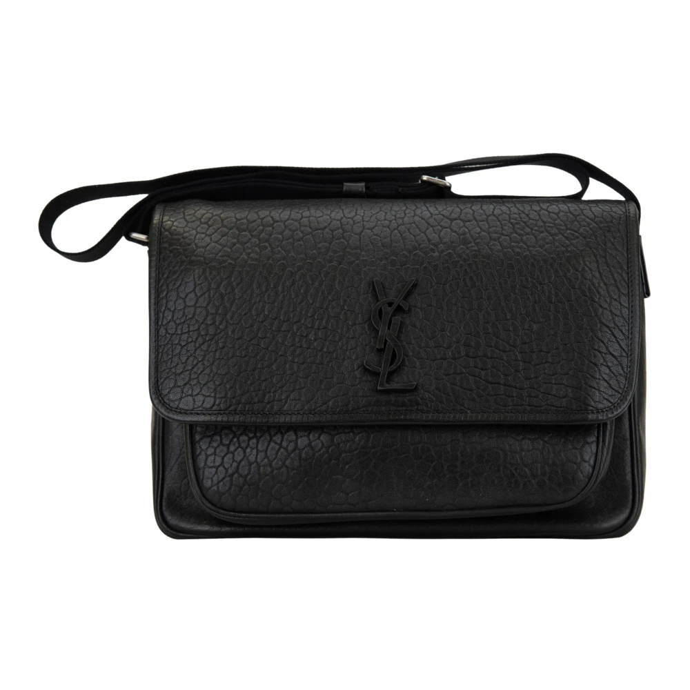 Saint Laurent Leren Dames Schoudertas Magnetische Knoop Black Dames