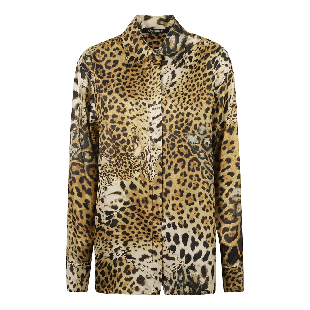 Roberto Cavalli Jaguar Shirt Beige Dames