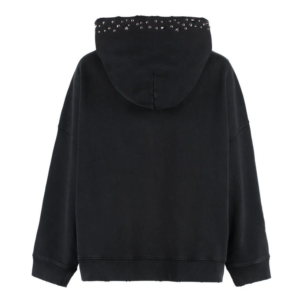 Versace Gestudde Katoenen Hoodie Black Dames
