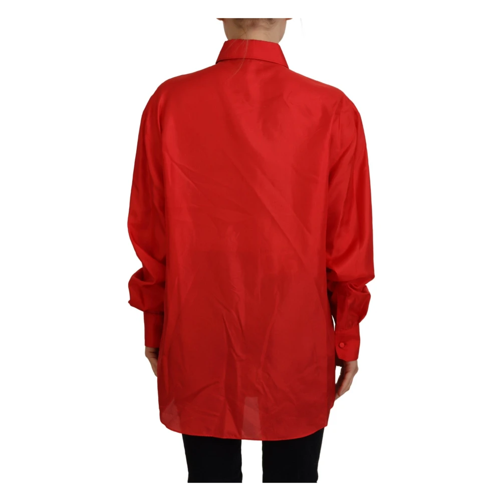 Dolce & Gabbana Luxe Rode Polo Shirt Red Dames