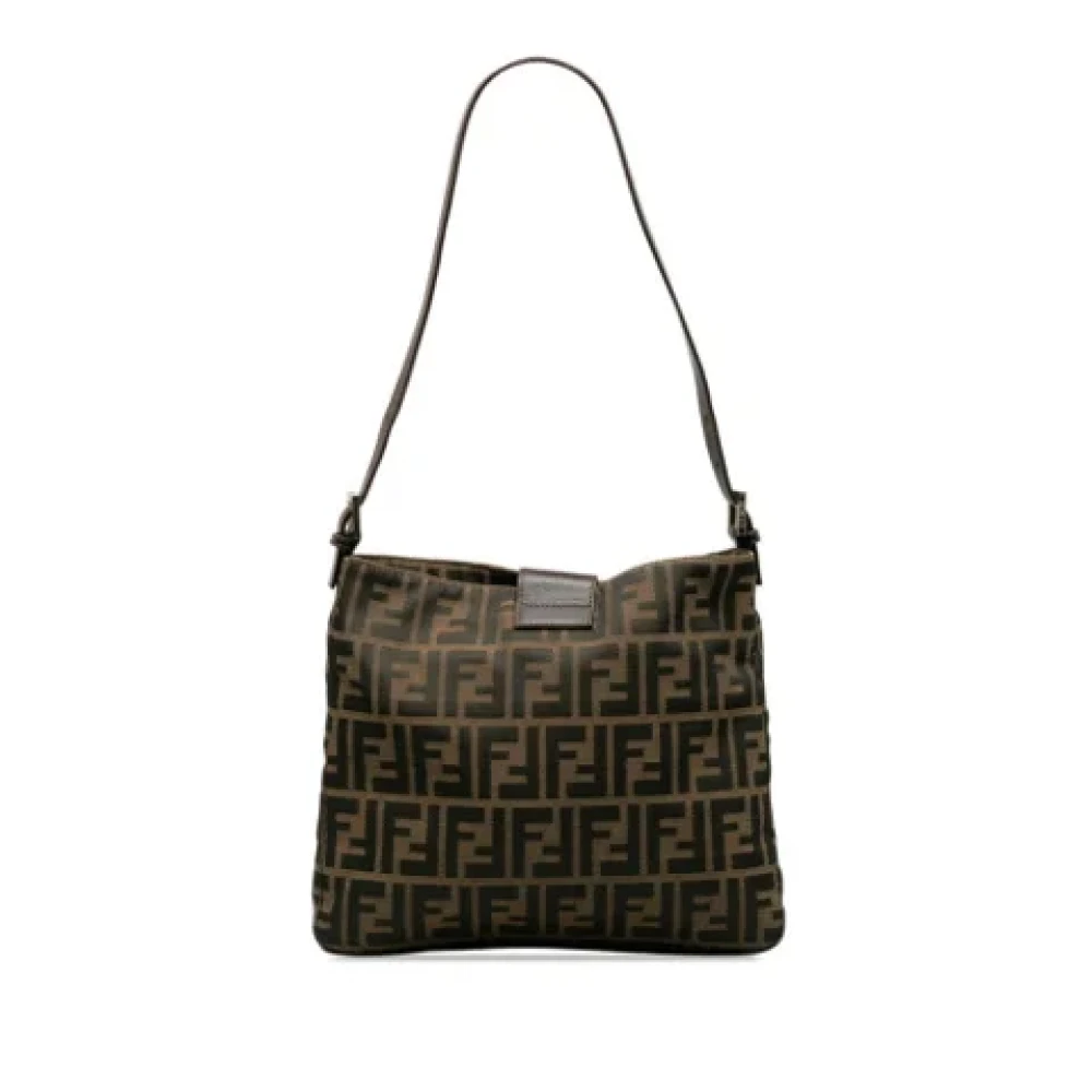 Fendi Vintage Pre-owned Canvas shoulder-bags Brown Dames