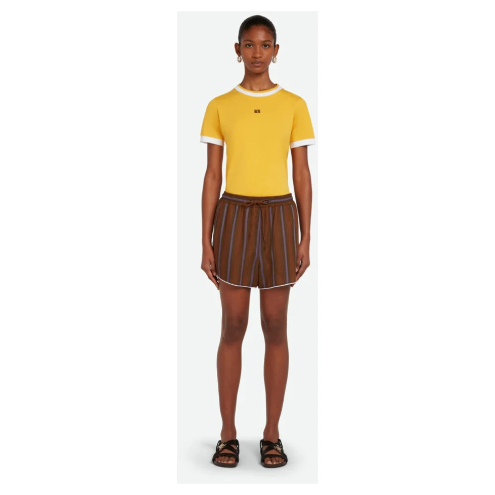 Wales Bonner Herringbone Wool Life Shorts Brown Dames