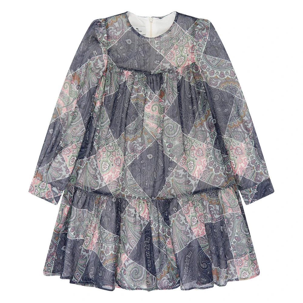 Etro Girls Blue Dresses, 4 Y, Paisley Woven Dress