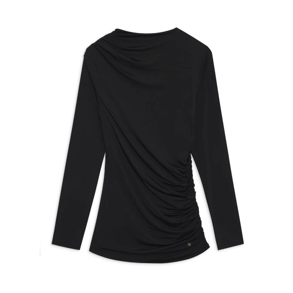 Anine Bing Moderne Gedrapeerde Top Zwart Black Dames