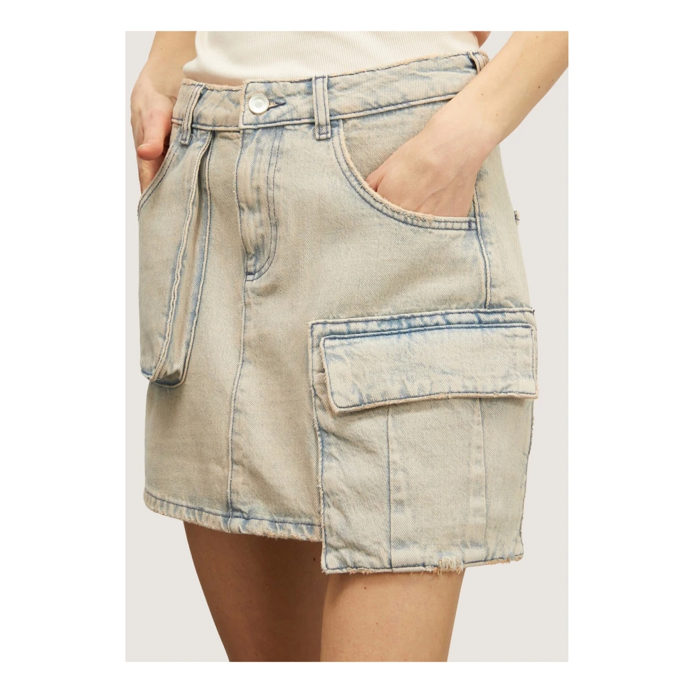 Motivi Denim Rok met Roze Wassing Pink Dames