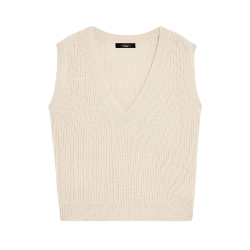 Max Mara Weekend Luxe Cashmere Vest met V-hals Beige Dames