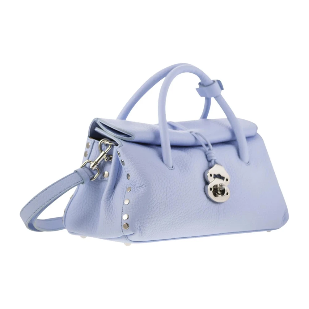 Zanellato Leren handtas met afneembare band Blue Dames