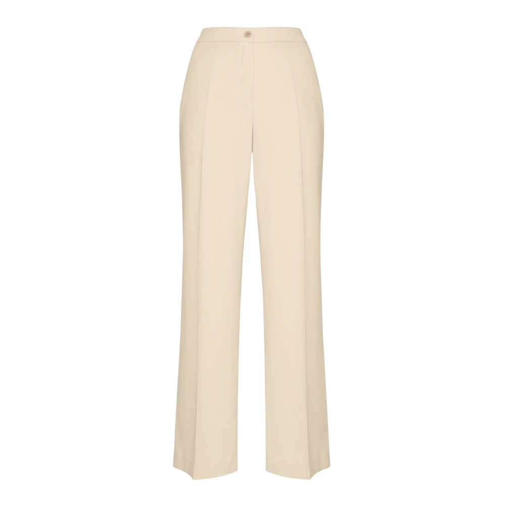 Elena Mirò Women's Beige Wide Trousers, 2XL, Pantalone