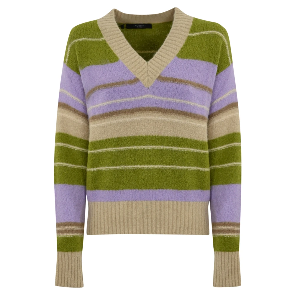 Max Mara Weekend Gestreepte Alpaca Katoen Trui Multicolor Dames