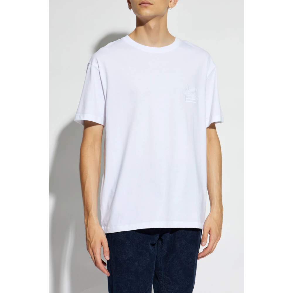 ETRO T-shirt met geborduurd logo White Heren