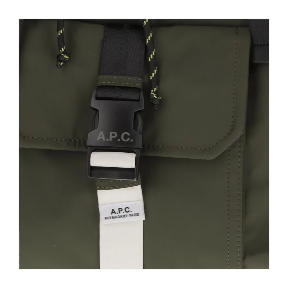 A.p.c. Nylon Wandelrugzak met Voorvak Green Heren