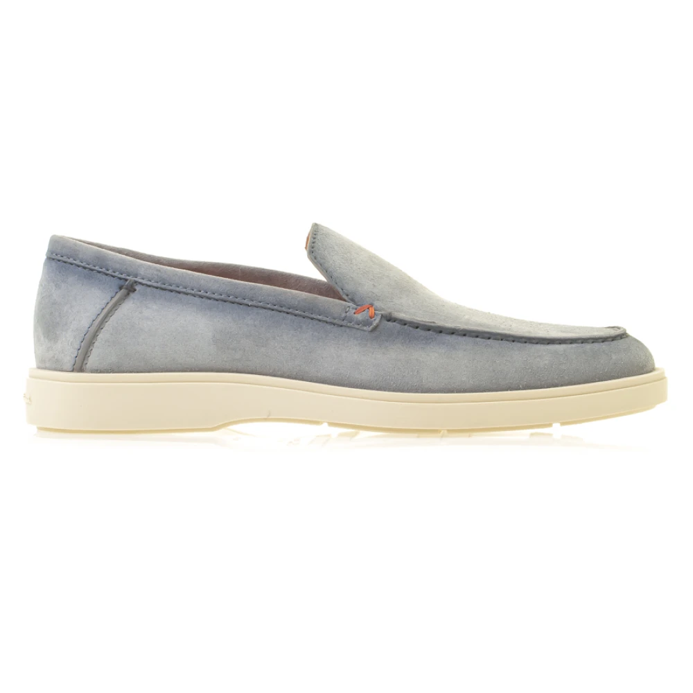 Santoni Klassieke Suede Loafer Blue Heren