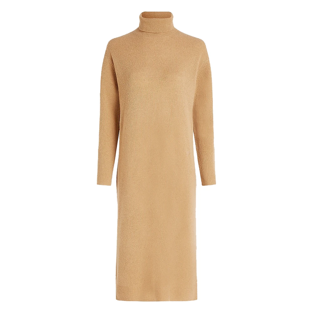 Tommy Hilfiger Klassieke Wol Cash Lange Jurk Beige Dames