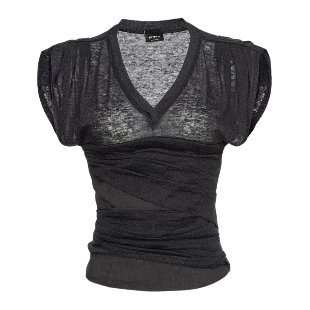 Pinko Women's Black Blouses, M, Ribbed Tank Top