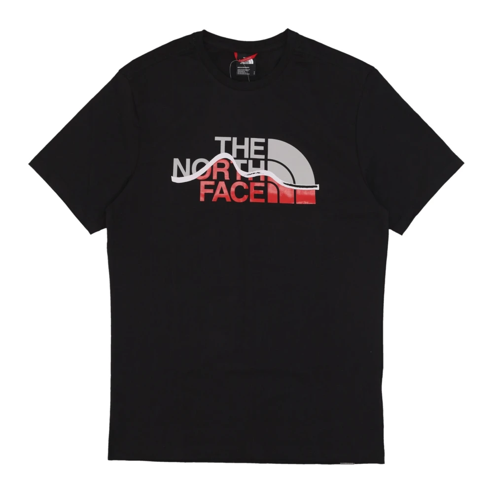 The North Face Zwarte Mountain Line Tee Korte Mouw Black Heren