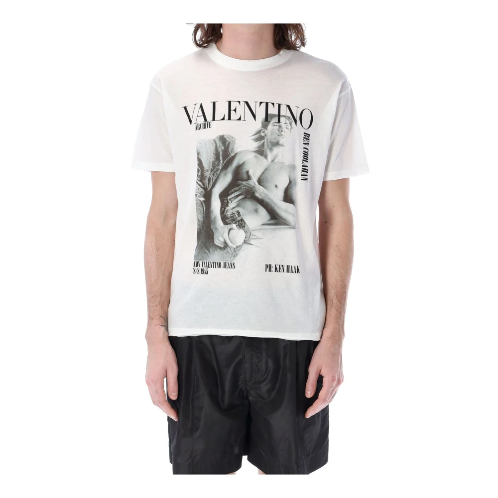 Valentino Archiefprint T-shirt Korte Mouw Mannen White Heren