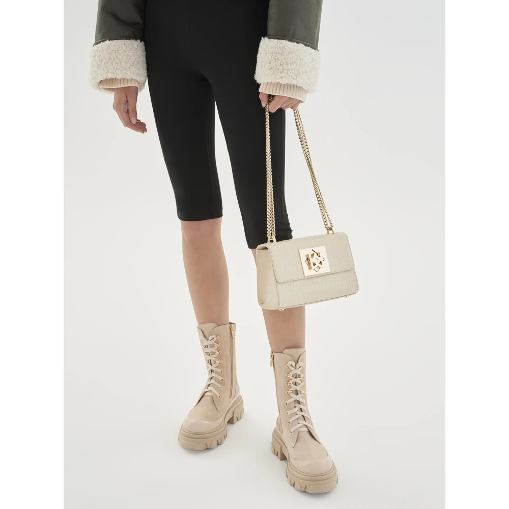 Kazar Geëtste leren tas Beige Dames