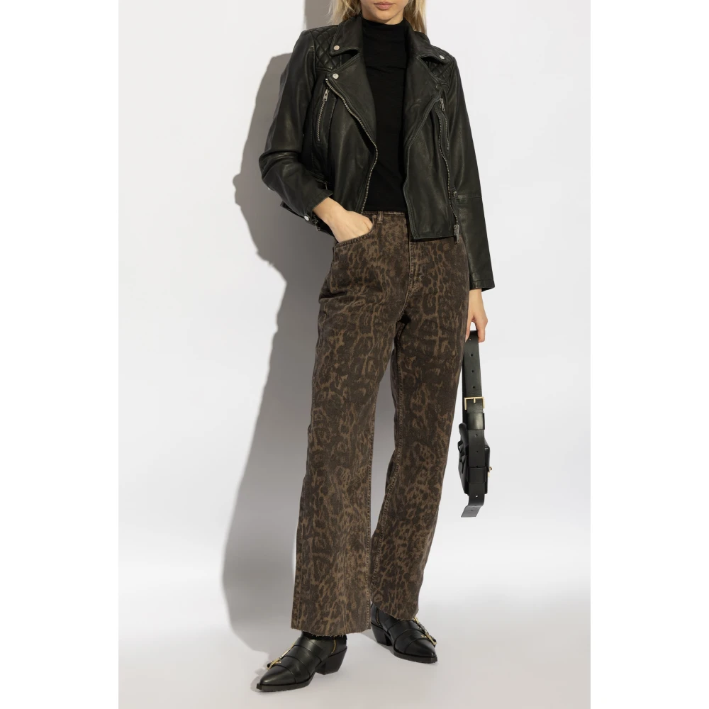 AllSaints Leren jack Cargo Black Dames