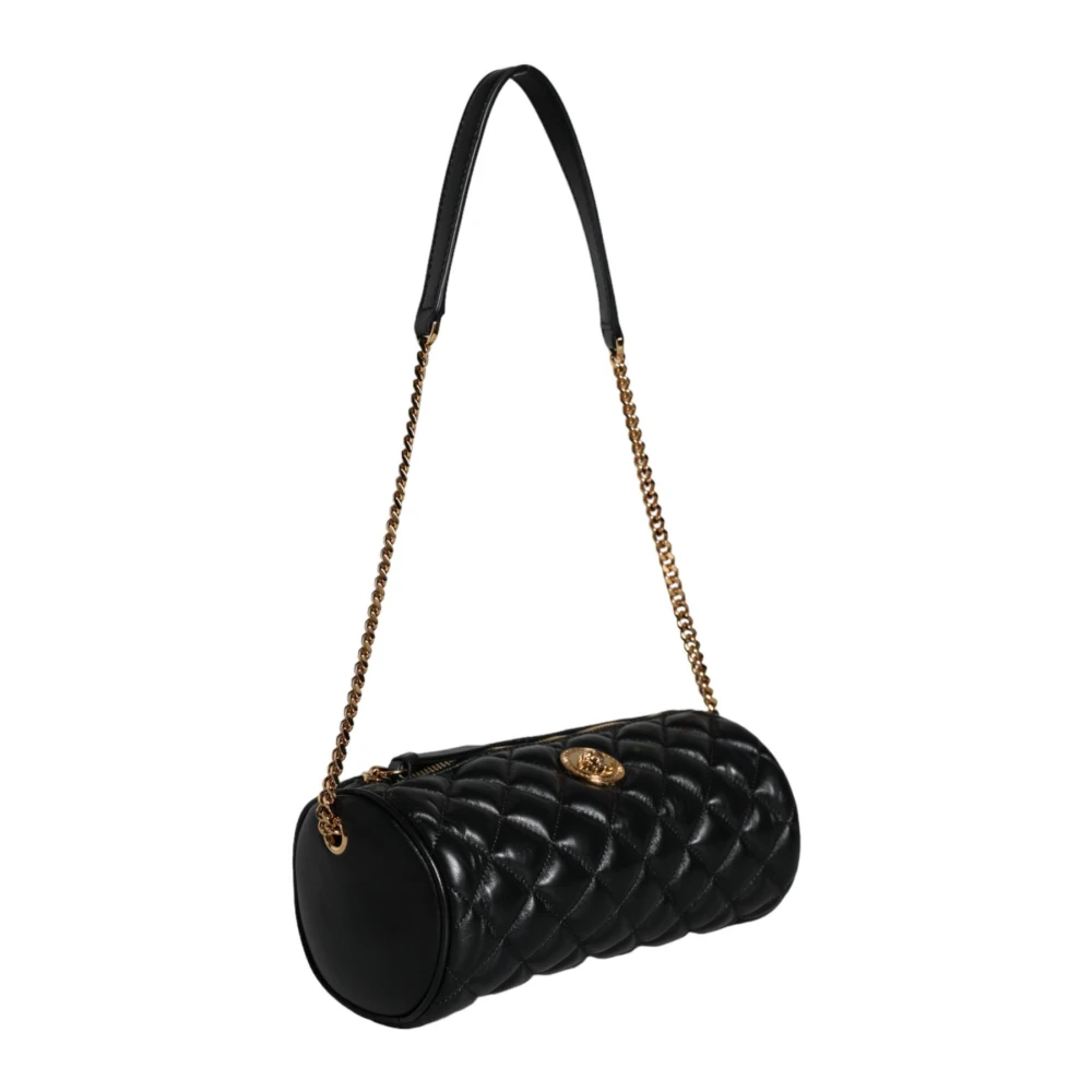 Versace Gewatteerde leren crossbody schoudertas Black Dames