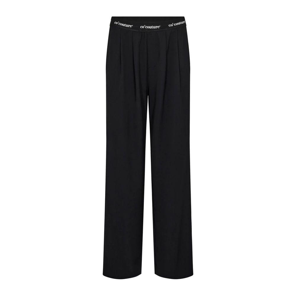 Co'couture Women's Black Wide Trousers, Xl, Aminacc Logo Pant