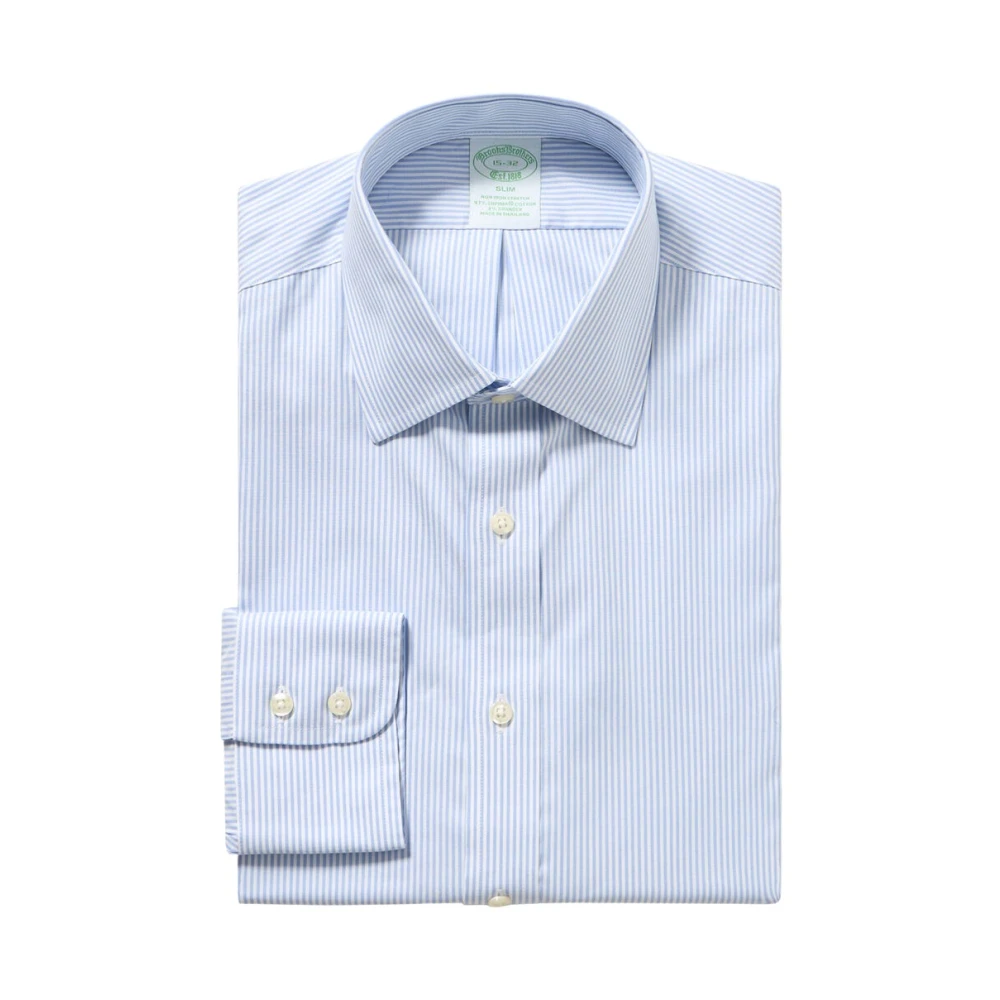 Brooks Brothers Supima Stretch Slim Fit Hemd met Polo Button Down Kraag Blue Heren