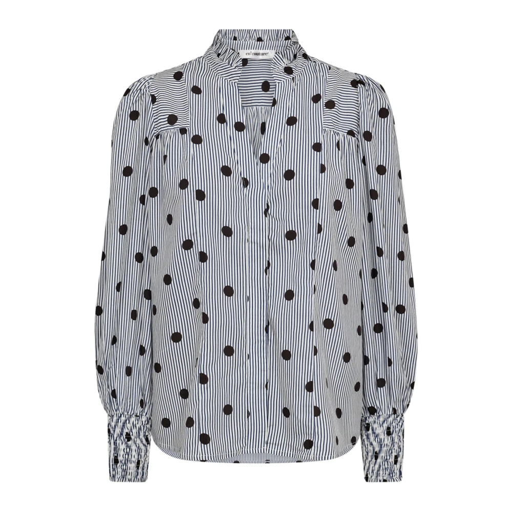 Co'Couture Dot Petra V-hals Blouse Black Dames