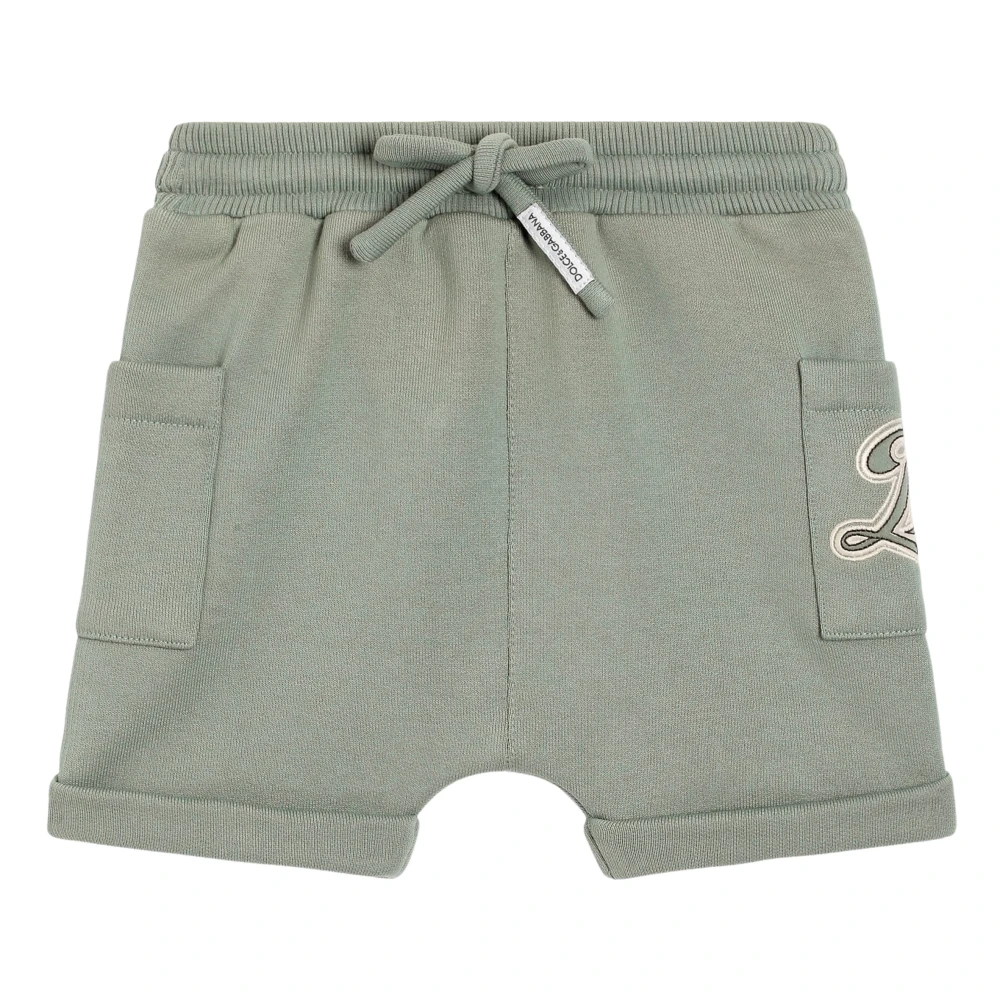 Dolce & Gabbana Green Shorts, Male, 18 M, Embroidered Logo Shorts