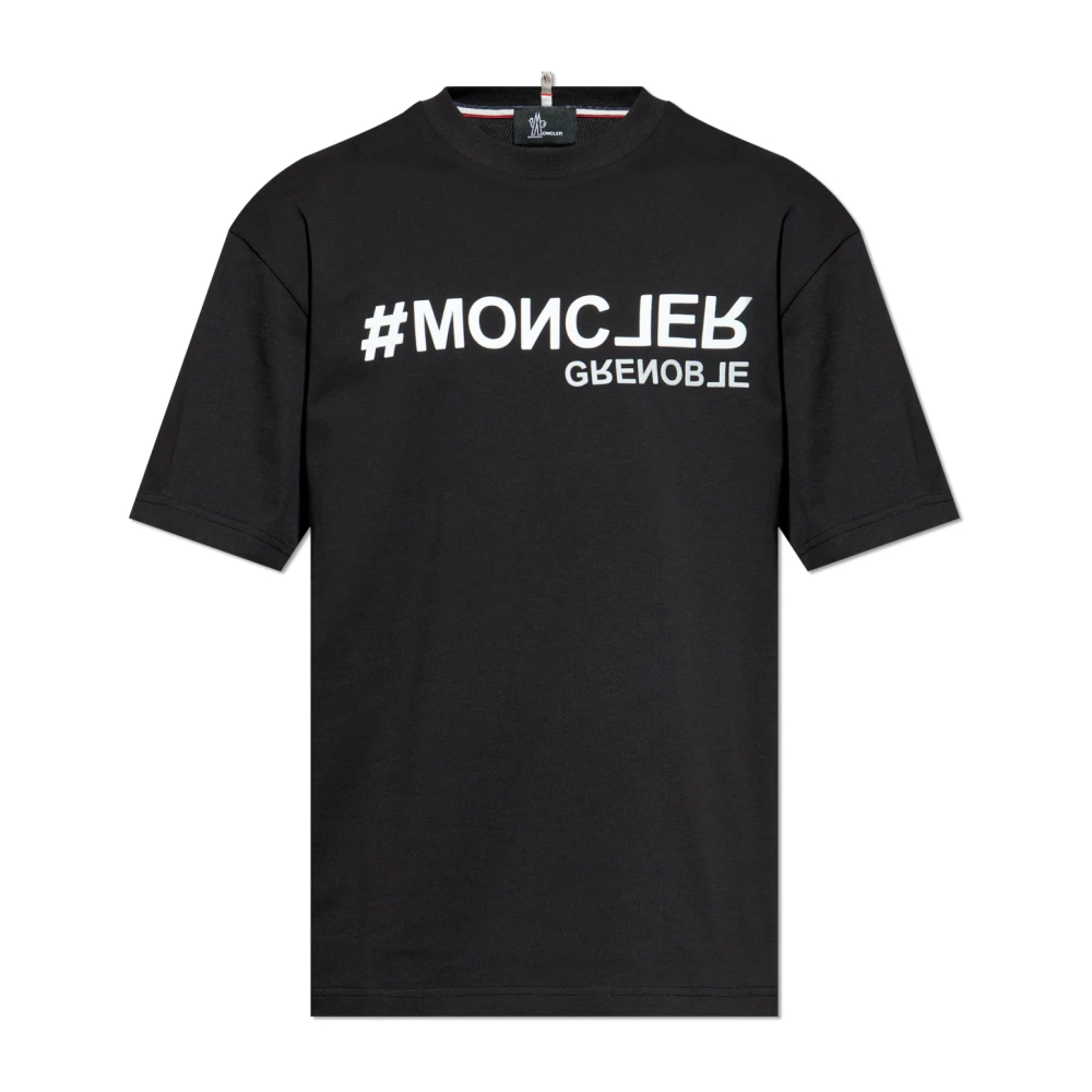 Moncler Zwarte korte mouw T-shirt Black Heren