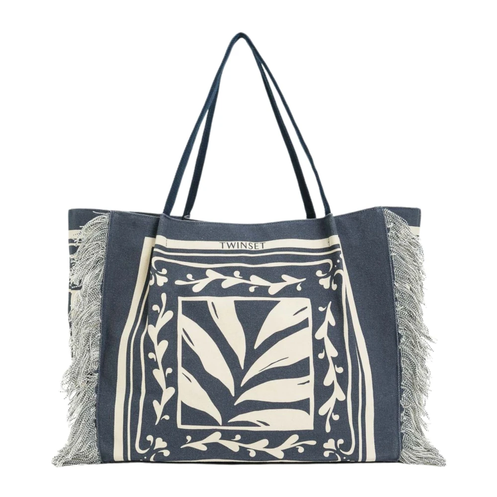 Twinset Canvas Shopper Tas in Grijs Gray Dames