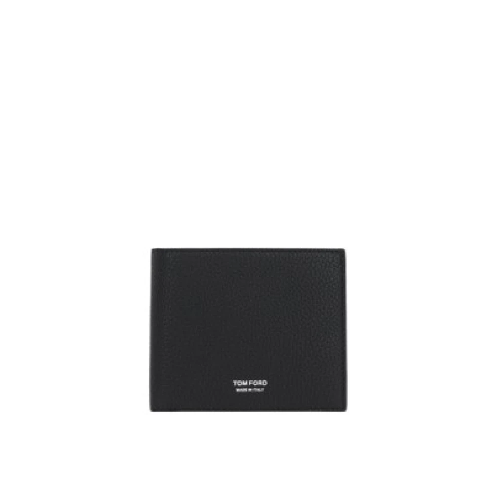 Tom Ford Zwarte portemonnee van gehamerd leer met logo Black Heren