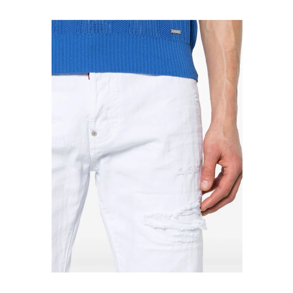 Dsquared2 5-Pocket Jeans in Stone Washed White Heren