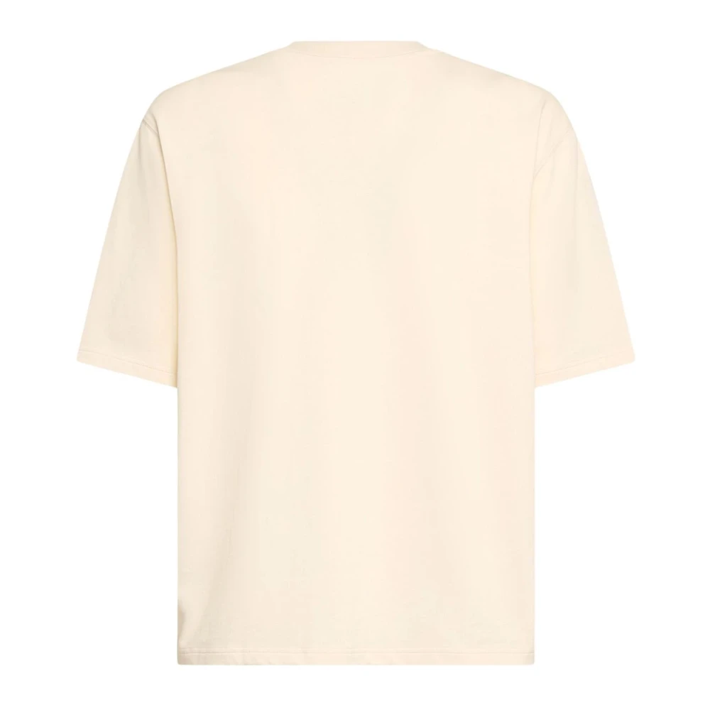 Ami Paris Beige Katoenen T-shirt met Voorlogo Beige Heren