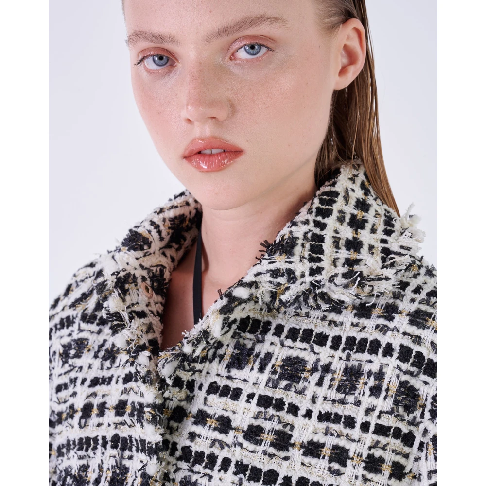 Silvian Heach Gestructureerde Fringe Jas met Zakken Multicolor Dames