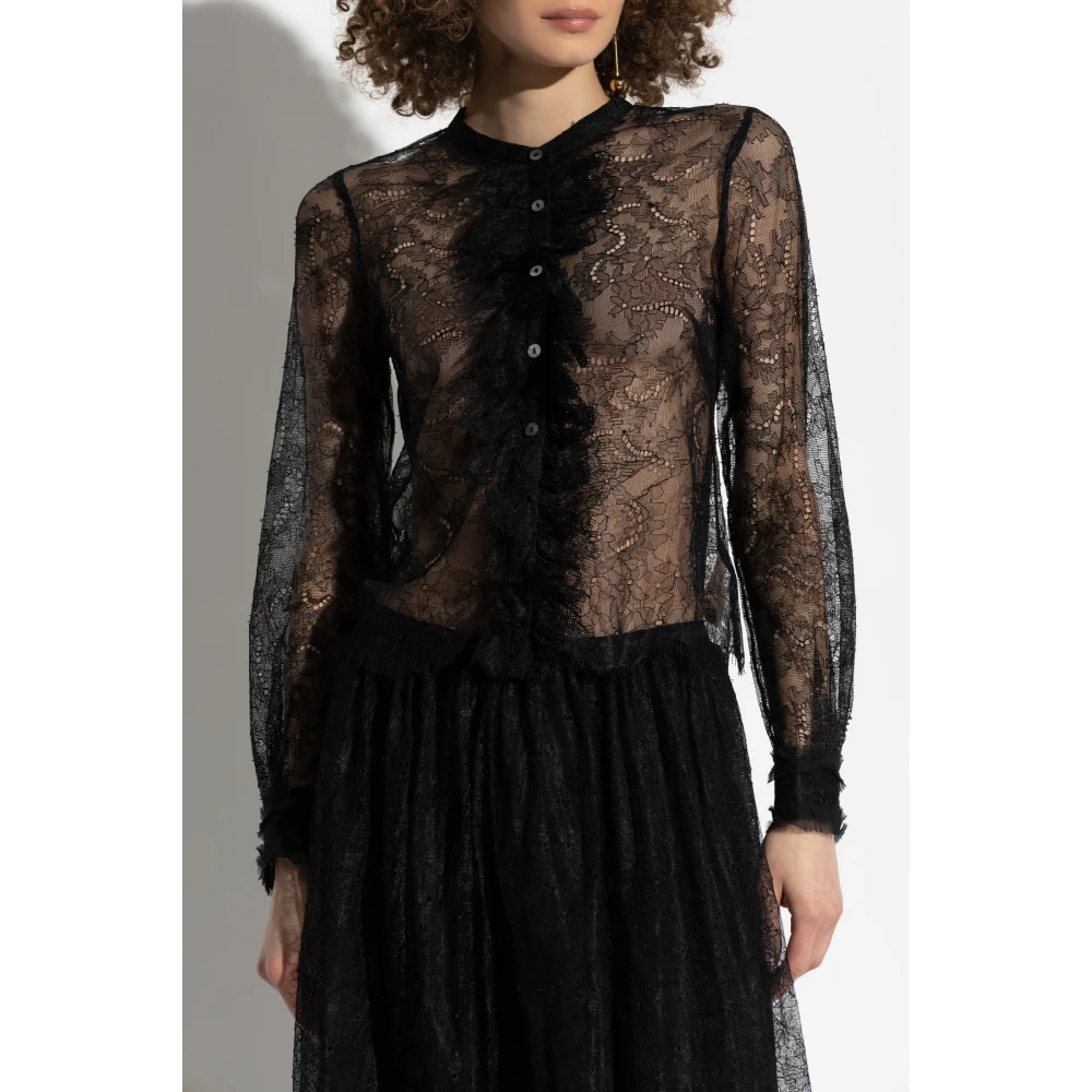 Ulla Johnson Kanten shirt Cecile Black Dames