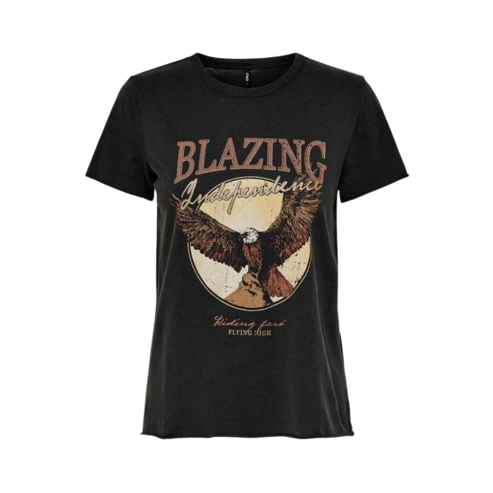 Only Women's Black T-Shirts, Xs, Casual Cotton T-Shirt